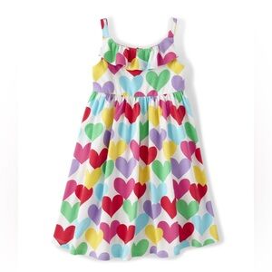 New Gymboree Heart Ruffle Dress 4T Sunshine Time White Pink Blue